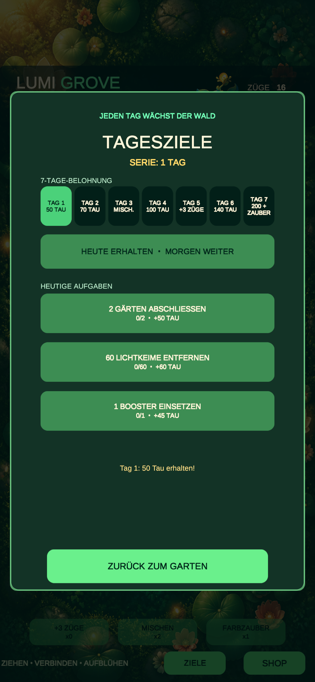 Daily reward in Lumi Grove